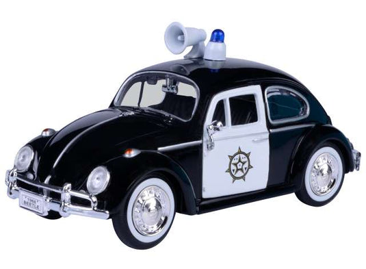フォルクスワーゲン ビートル 警察車両 ブラック/ホワイト ポリス ワーゲン / Motor Max 1/24 ミニカー