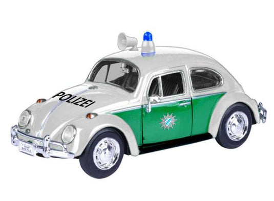 フォルクスワーゲン ビートル ドイツ警察仕様 ホワイト/グリーン 警察車両 / Motor Max 1/24 ミニカー