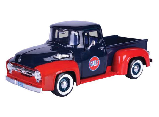 1956 フォード F-100 ピックアップ ガルフカラー ダークブルー 働く車 / Motor Max 1/24 ミニカー
