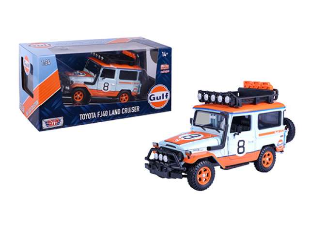 1974 Toyota FJ40 ハードトップ オフロードバージョン ルーフラック付き ガルフ #8/Motor Max 1/24ミニカー