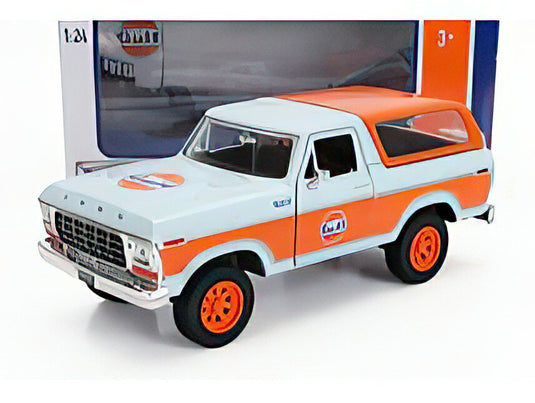 フォード ブロンコ GULF 1978 ライトブルー/オレンジ / Motor Max 1/24 ミニカー