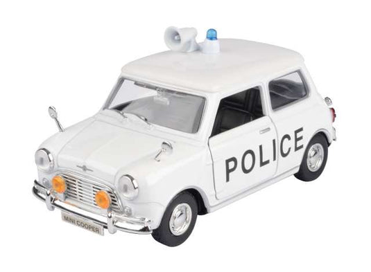 クラシック ミニクーパー UK警察 ホワイトブラック/Motor Max 1/18ミニカー