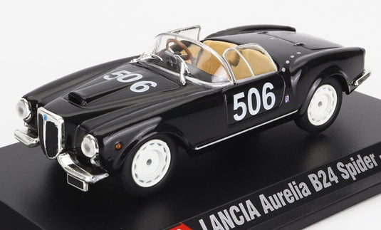 LANCIAランチア アウレリア B24 スパイダー 506号車 ミッレミリア 1956 ブラック HACHETTE-1000-MIGLIA-COLLECTION / EDICOLA 1/43 ミニカー