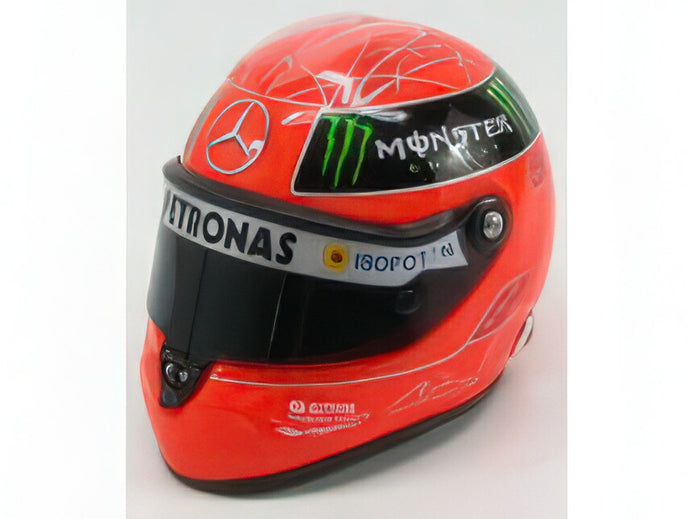 SCHUBERTH HELMET - F1  CASCO HELMET MERCEDES GP TEAM PETRONAS SEASON 2012 MICHAEL SCHUMACHER - RED FLUO BLACK/MINI HELMET 1/2ヘルメット