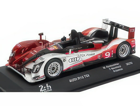 AUDI R15 TDI PLUS 5.5L TURBO V10 DIESEL TEAM AUDI SPORT NORTH AMERICA N 9 WINNER 24h LE MANS 2010 ROMAIN DUMAS TIMO BERNHARD MIKE ROCKENFELLER RED BLACK SILVER/EDICOLA 1/43ミニカー
