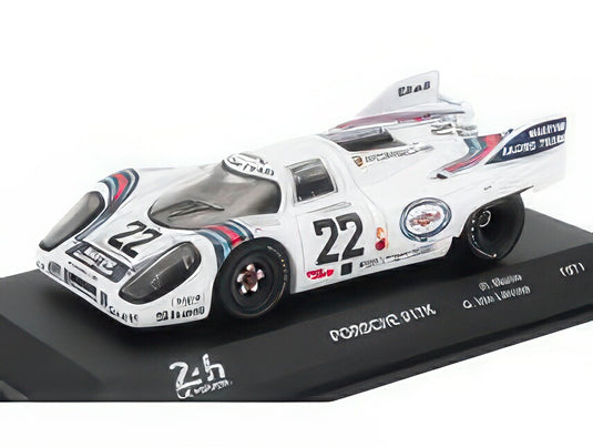PORSCHE 917K 4.9L TEAM MARTINI RACING N 22 WINNER 24h LE MANS 1971 HELMUT MARKO GIJS VAN LENNEP WHITE BLUE/EDICOLA 1/43ミニカー