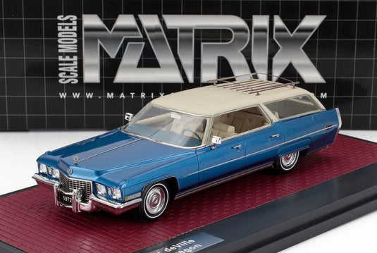 CADILLAC DEVILLE ステーションワゴン 1972 ブルークリーム/ Matrix 1/43 ミニカー