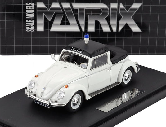 VOLKSWAGEN ビートル クイップ・コーチ セミコンバーチブル 警察車両 1958 ホワイト ブラック / Matrix 1/43 ミニカー