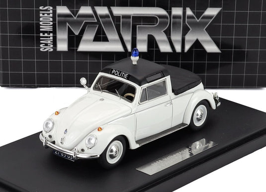 VOLKSWAGEN ビートル クイップ・コーチ セミコンバーチブル 警察車両 1958 クローズ ホワイト ブラック / Matrix 1/43 ミニカー