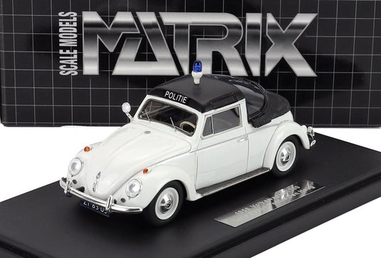 VOLKSWAGEN ビートル クイップ・コーチ セミコンバーチブル 警察車両 1958 クローズ ホワイト ブラック / Matrix 1/43 ミニカー