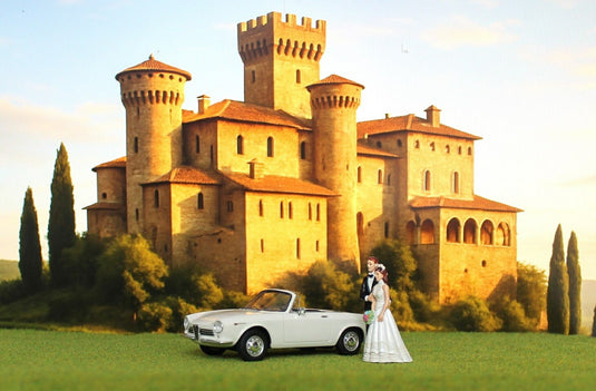 【予約】 Alfa Romeoアルファロメオ Giulia GT Cabriolet Spider Prototipo 1963 ホワイト ウェディングフィギュア2体付 限定版 / Matrix 1/43 ミニカー