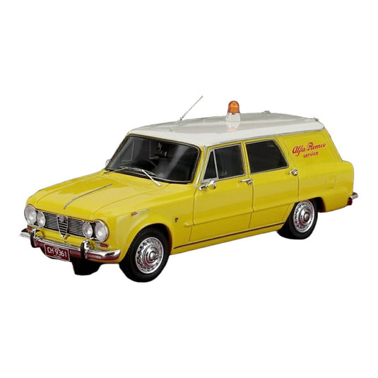 Alfa Romeoアルファロメオ Giuliaジュリア SW ステーションワゴン Alfa Romeo Service 1967 イエロー/ホワイト 100台限定 / Matrix 1/43 ミニカー