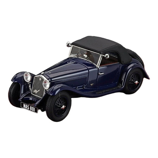 Alfa Romeoアルファロメオ 6C 1750SV Figoni スパイダー カブリオレ クローズド 1932 ブルーブラック 100台限定 / Matrix 1/43 ミニカー