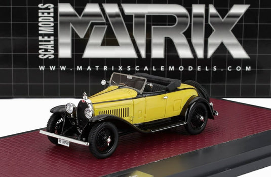 BUGATTI タイプ40 ロードスター スパイダー オープン 1921 イエロー/ブラック 156台限定/ Matrix 1/43 ミニカー