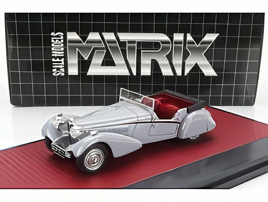 【予約】9月以降発売予定BUGATTI T57SC ロードスター VANDEN PLAS オープン 1938 グレー/ Matrix 1/43 120台限定ミニカー