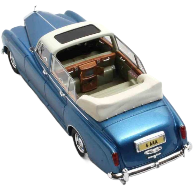 ギャラリービューアに画像をロードする, ROLLS ROYCE ファントム VI ランドーレット セミコンバーチブル オープン 1973 ライトブルーホワイト/ Matrix 1/43 100台限定ミニカー
