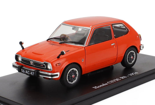 HONDAホンダ CIVICシビック RS 1974 オレンジ CENTAURIA-AUTO-VINTAGE-EUROPE-COLLECTION / EDICOLA 1/24 ミニカー