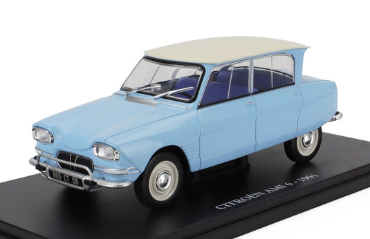 CITROENシトロエン AMI 6 1961 ライトブルーホワイト CENTAURIA-AUTO-VINTAGE-EUROPE-COLLECTION / EDICOLA 1/24 ミニカー