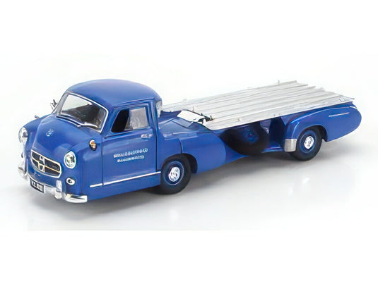 MERCEDES BENZ TRUCK RACING CAR TRANSPORTER RENNABTEILUNG 1955 BLUE SILVER/EDICOLA 1/43ミニカー