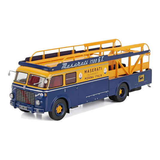 Fiatフィアット 642RN2 Bartoletti Maseratiマセラティ 3500 GT カーキャリア 1957 ブルー イエロー / EDICOLA 1/43 ミニカー トラック模型