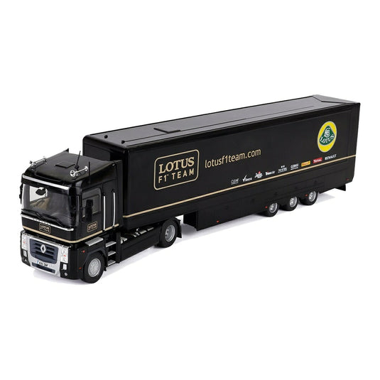 Renaultルノー Magnum Phase 2 トラック 2軸 カートランスポーター Lotus F1 Team 2001 ブラック / EDICOLA 1/43 ミニカー トラック模型