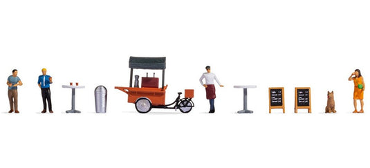 HOゲージ 鉄道模型 Noch コーヒー屋 フィギュア Coffee stand figures