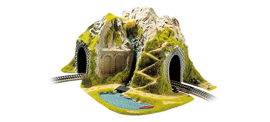 HOゲージ 鉄道模型 Noch コーナー用トンネル 単線 カーブ 41 x 37 cm 高さ22 cm Corner tunnel single track curved