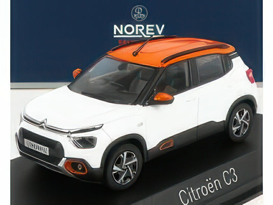 CITROEN C3 2021 WHITE ORANGE/NOREV 1/43ミニカー