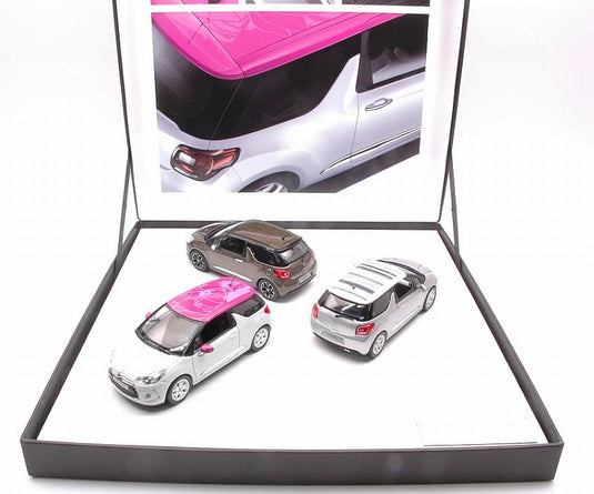 Citroenシトロエン 3x DS3 2012 ルーフデコ Flower Graphic art Falvio ギフトボックス / Norev 1/43 ミニカー