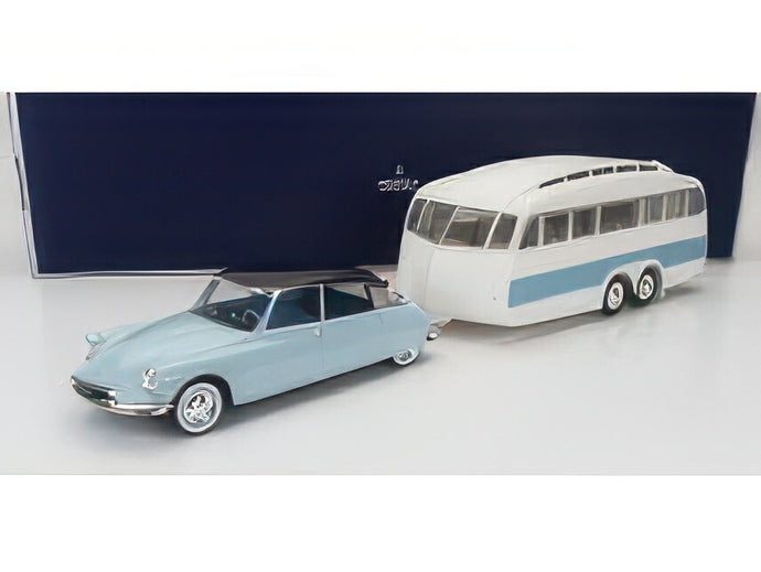 CITROEN DS19 WITH ROULOTTE 1960 BLUE WHITE/NOREV 1/18ミニカー