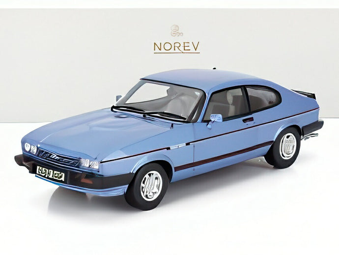 FORD ENGLAND CAPRI MKIII 2.8 INJECTION 右ハンドル 1984 ライトブルーメタリック/ Norev 1/18 ミニカー