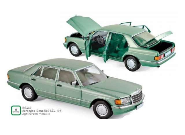 1991 Mercedes-Benz 560 SEL, light green metallic/Norev 1/18ミニカー