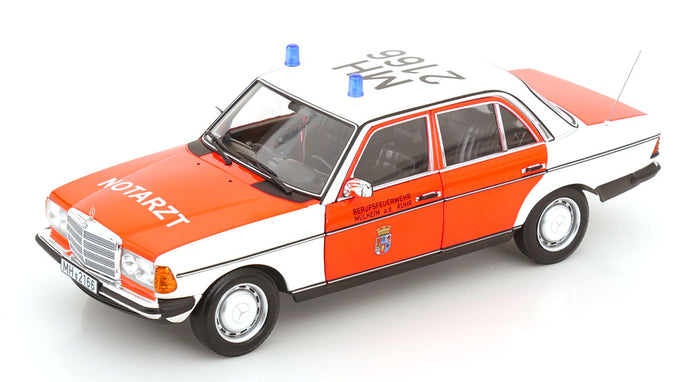 MERCEDES BENZ Eクラス 200E (W123) 救急車 1984 レッド/ホワイト/ Norev 1/18 ミニカー