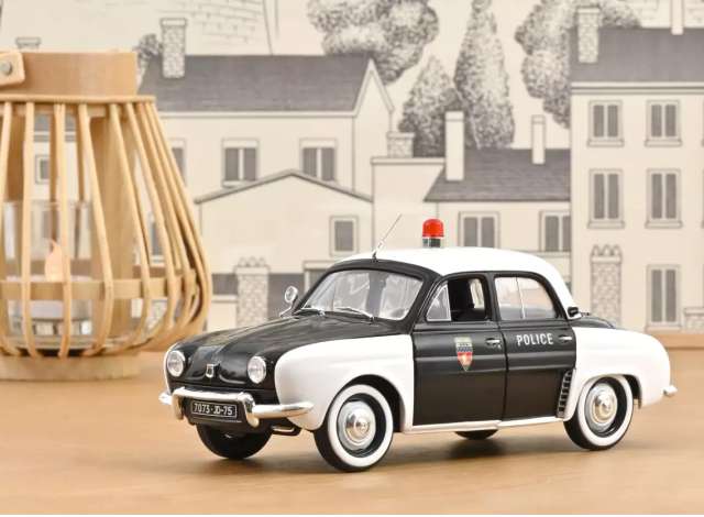 1958 ルノー ドーフィン Police Pie ブラック／ホワイト/ Norev  1/18 ミニカー