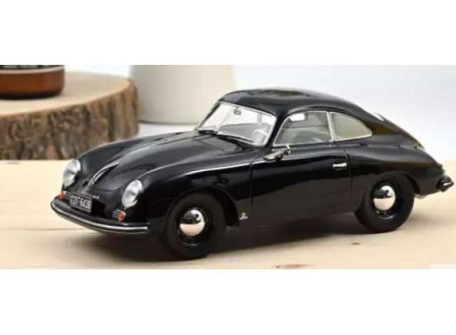 Norev 187451 Porsche 356 Coupé 1952, Colore Nero, Scala 1:18, Modellino Con Stand