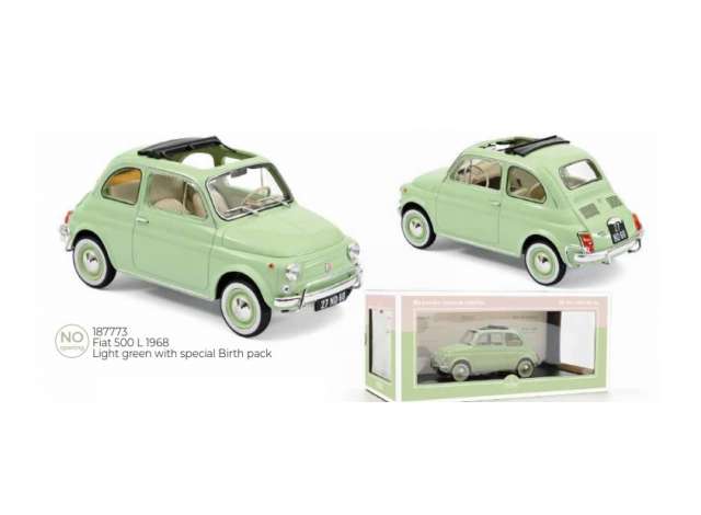 1968 Fiat 500L, light green/Norev 1/18ミニカー