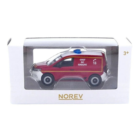 ルノー カングー バン 消防団長車両 2023 レッド / Norev 1/64 ミニカー