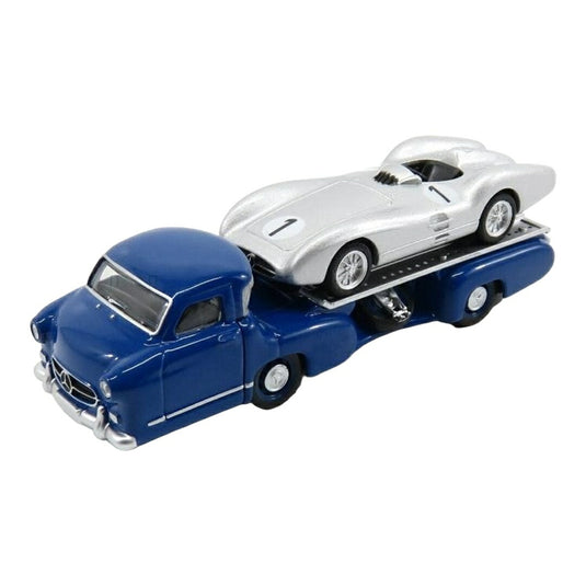 【予約】2026年発売予定 Mercedes Benzメルセデスベンツ レーシングカー トランスポーター レンントランスポーター 1955 + W196 スパイダー #1 / Norev 1/64 ミニカー トラック模型