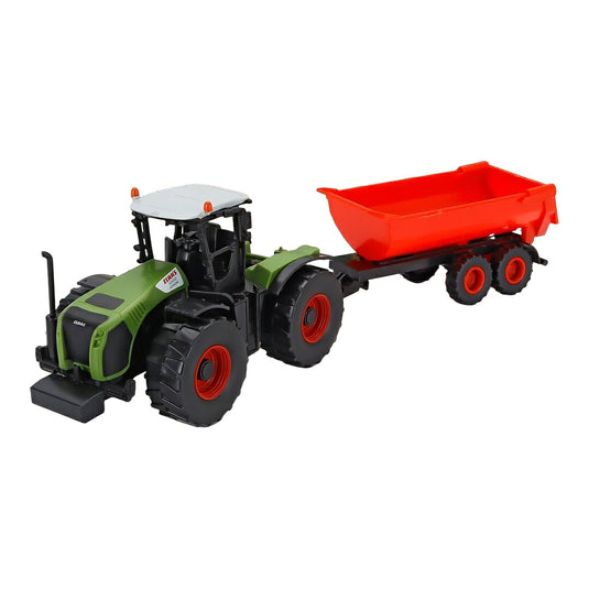 CLAASクラス XERION 5000 トラクター トレーラー付き 2017 グリーン レッド 農機玩具 / Norev 1/43 ミニカー 農機模型