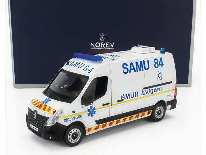 RENAULT MASTER VAN SAMU AMBULANCE 2014 WHITE YELLOW/NOREV 1/43ミニカー
