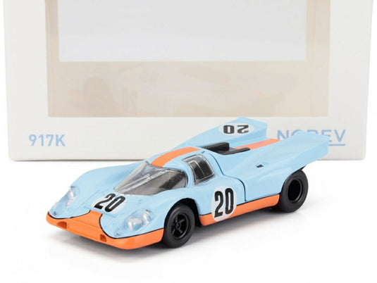 PORSCHE 917K チーム JOHN WYER GULF N 20 24h ルマン 1970 J.シファート B.レッドマン ライトブルー オレンジ/ Norev 1/43 ミニカー