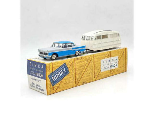 1958 シマ ヴェデット シャンボール ＆ キャラバン H?non ブルー／グレー/ Norev  1/43 ミニカー