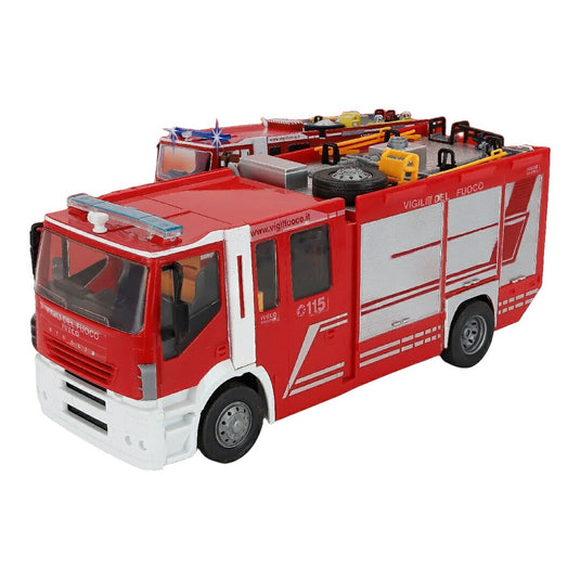 IVECOイヴェコ Stralis 消防車 VIGILI DEL FUOCO 2009 レッド ライト＆サウンド機能付き / NEW-RAY 1/24 ミニカー トラック模型