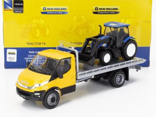 IVECO FIATイヴェコフィアット デイリー ロールオフ ニューホランド T6.175 2023 FARM TOYS / NEW-RAY 1/36 ミニカー