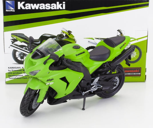 KAWASAKIカワサキ NINJAニンジャ ZX10R 2006 GREEN BLACK グリーンブラック MOTORCYCLE / NEW-RAY 1/12 ミニカー