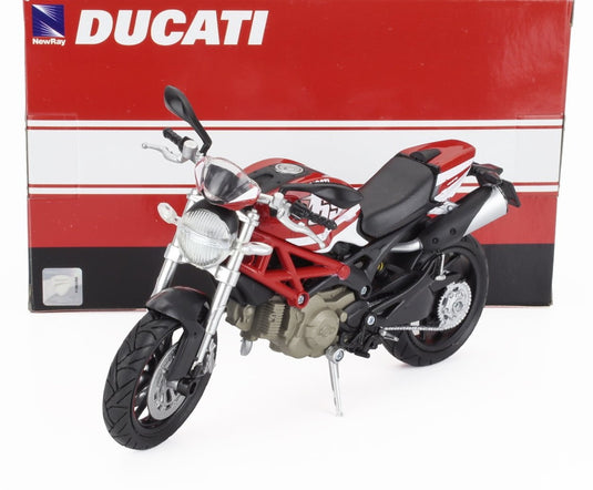 DUCATIドゥカティ モンスター 796 No.69 2011 レッドホワイトイエロー MOTORCYCLE - THE SAME RACE NUMBER MOTOGP OF NICKY HAYDEN / NEW-RAY 1/12 ミニカー