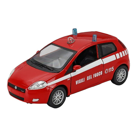 Fiatフィアット Grande Punto グランデプント Vigili del Fuoco 消防車 2006 レッド ホワイト / NEW-RAY 1/24 ミニカー