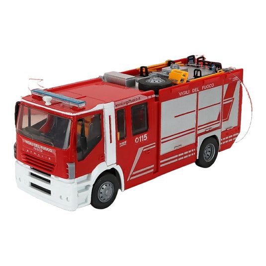 IVECOイヴェコ Stralis タンクローリー VIGILI DEL FUOCO 2009 レッド RC ラジオコントロール バッテリー式 ライト＆サウンド機能付 / NEW-RAY 1/24 ミニカー トラック模型