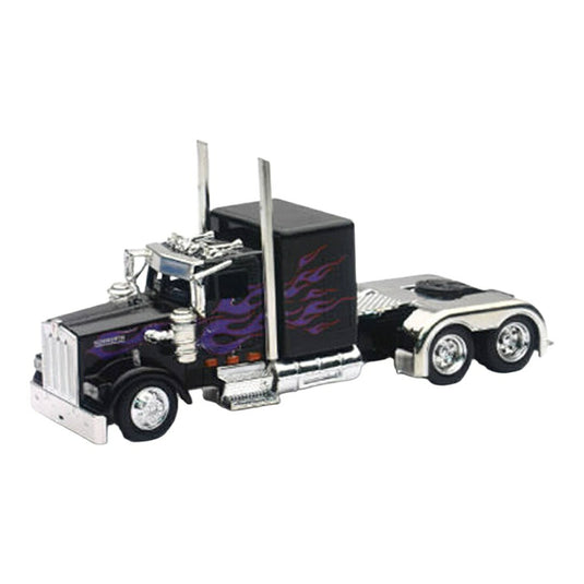 Kenworthケンワース Sleeper Cab Black with Purple Flames / NEW-RAY 1/43 模型