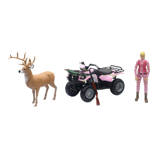 Suzukiスズキ ATV Deer Hunting Playset Pink / NEW-RAY 1/12 模型